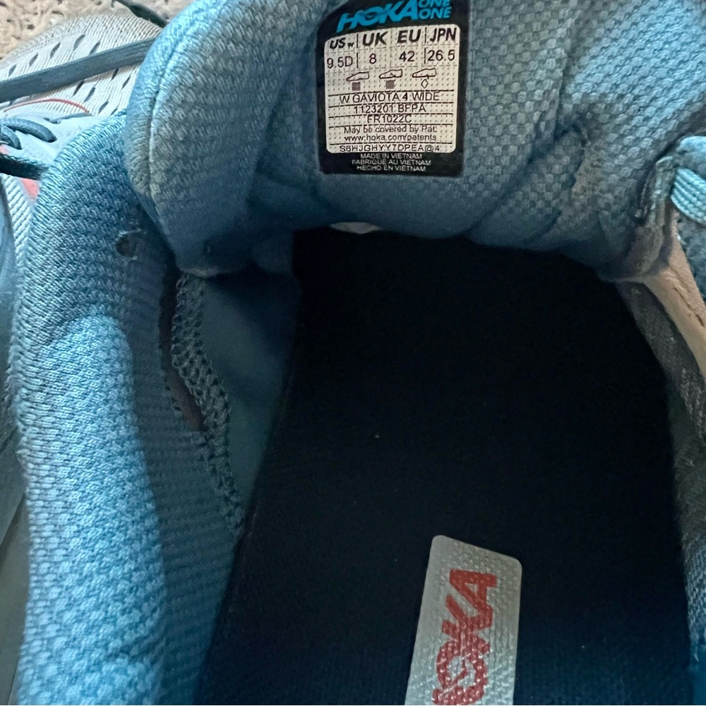 HOKA Gaviota 4 running shoes - blue fog/ plein air women’s wide width size 9.5 - Picture 11 of 16